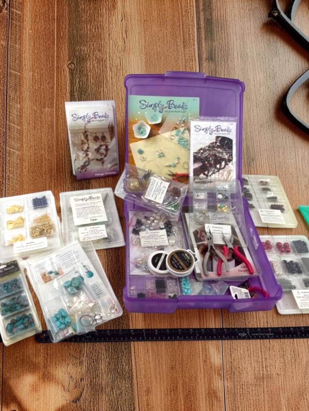 Large Jewelry Making Bead Lot Simply Beads Kit Tools Findings Beads Storage Case